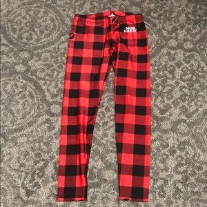 Mob Crew Red & Black Gingham Leggings M